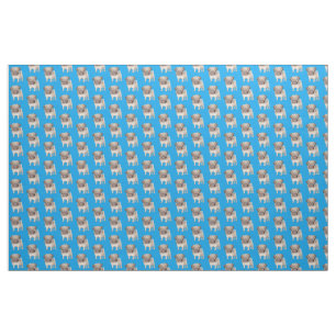 Schattige Pug Puppy Fabric Stof