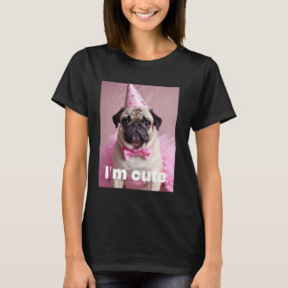 Schattige Pug Roze T-shirt