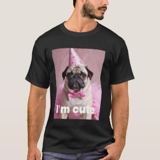 Schattige Pug Roze T-shirt