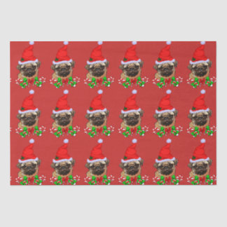 Schattige Pug Santa Hat Christmas Tissuepapier