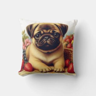Schattige Pug schilderij Kussen