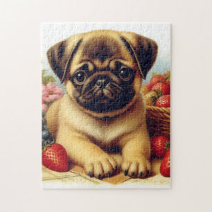 Schattige Pug schilderij Legpuzzel