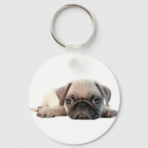 schattige pug sleutelhanger