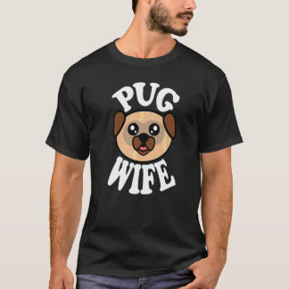 Schattige Pug Vrouw T-shirt