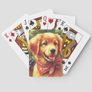 Schattige Puppie Portret Pokerkaarten