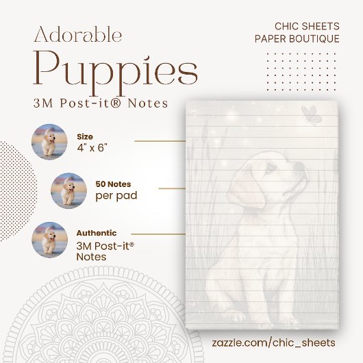 Schattige Puppies 3M Post-it® Notities Notes