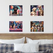 Schattige Puppies die Buitengewone Milkshakes drin Muurkunst Sets (Slaapkamer)