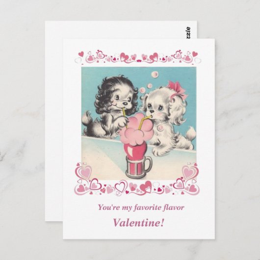 Schattige Puppies Share Float Valelntine Briefkaart (Voorkant / Achterkant)