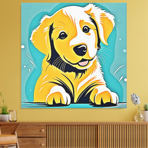 Schattige Puppy Art Design Canvas Afdruk