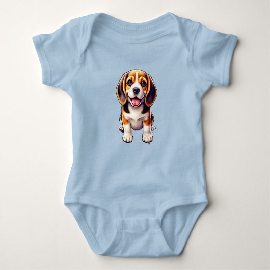 Schattige Puppy Baby - Schattige en gezellig ontwe Romper (Voorkant)