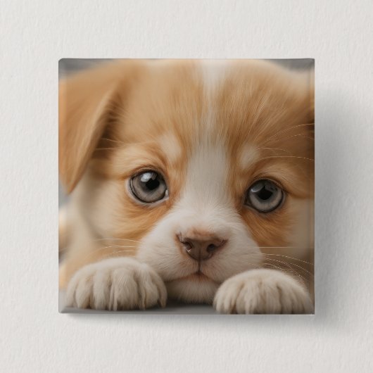 Schattige Puppy Button Badge (Voorkant)