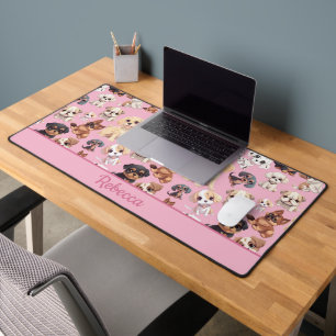 Schattige Puppy Dog Pink Bureaumat