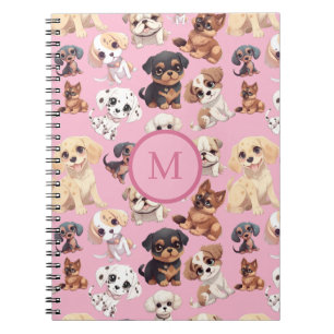 Schattige Puppy Dog Pink Notitieboek