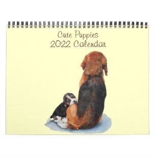 schattige puppy dog portret schilderijen 2022 kale kalender