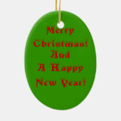 schattige puppy en kerstkerstfeest keramisch ornament (Achterkant)