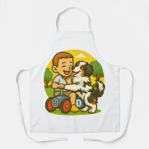 Schattige Puppy en Kind Speeltijd Schort