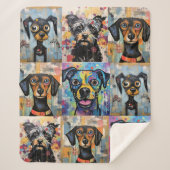 Schattige Puppy Funny Dog Mixed Media Dier Pet Sherpa Deken (Voorkant)