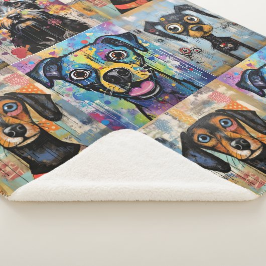 Schattige Puppy Funny Dog Mixed Media Dier Pet Sherpa Deken (3/4)