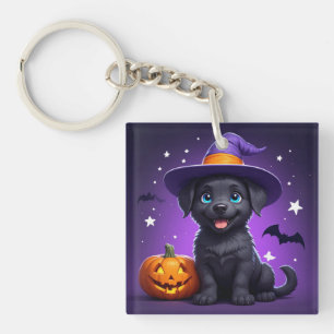 Schattige Puppy Heksenhoed Halloween 🐶 Sleutelhanger