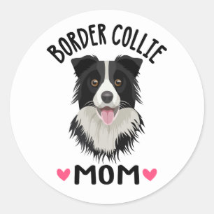 Schattige Puppy Hondenliefhebber Zwart Wit Border Ronde Sticker