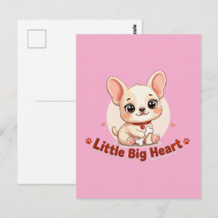 Schattige Puppy Kleine Grote Hart Briefkaart