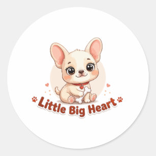 Schattige Puppy Kleine Grote Hart Ronde Sticker