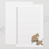 Schattige puppy Lined Stationery Briefpapier (Voorkant / Achterkant)