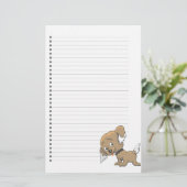 Schattige puppy Lined Stationery Briefpapier (Staand voorkant)