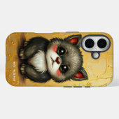 Schattige puppy met gouden achtergrond Case-Mate iPhone case (Achterkant (horizontaal))