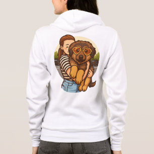 Schattige Puppy met Hart Zonnebril  Hoodie