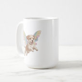 Schattige Puppy met Lichtgevende Feeënvleugels — M Koffiemok (Voorkant links)
