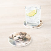 Schattige puppy monogram Onderzetter (Zijkant)