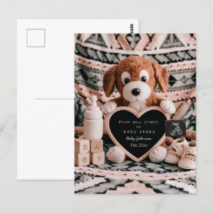 Schattige puppy pluche zwangerschapsaankondiging briefkaart