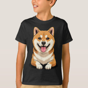 Schattige puppy ras artistieke shiba Japanse borst T-shirt