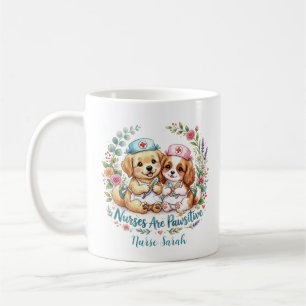 Schattige Puppy Verpleegster Pawsitive Waterverf P Koffiemok