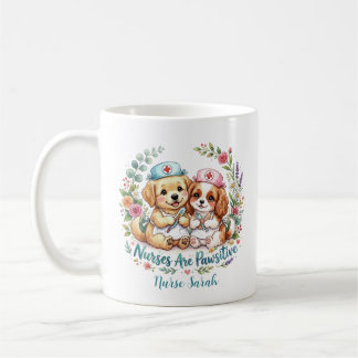 Schattige Puppy Verpleegster Pawsitive Waterverf P Koffiemok