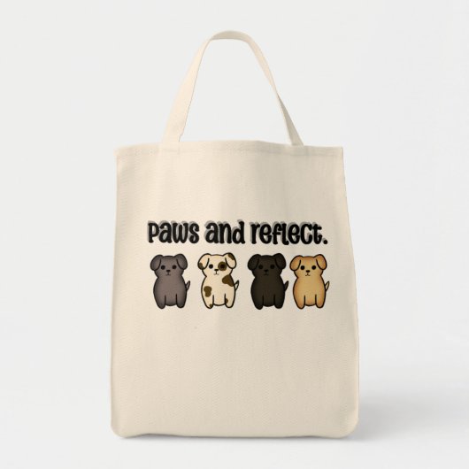 Schattige puppyopstelling tote bag (Voorkant)