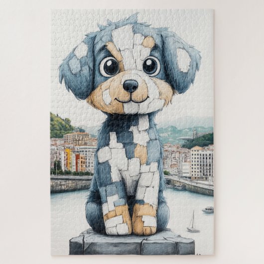 Schattige puppystandbeeld legpuzzel (Verticaal)