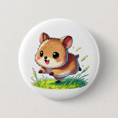 Schattige quokka met brede glimlach ronde button 5,7 cm (Voorkant)