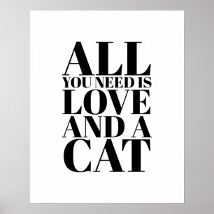 Schattige quote Alles wat je nodig hebt is Liefde  Poster