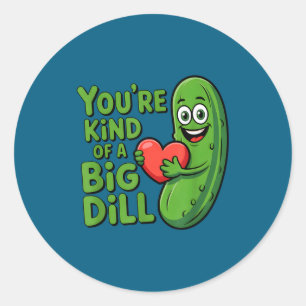 Schattige quote grappige augurk zeggen soort van e ronde sticker