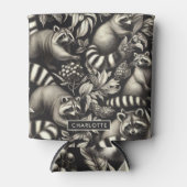 Schattige Racoon Naadloos Blikjeskoeler (Voorkant)