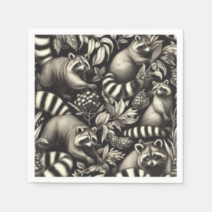 Schattige  Racoon Naadloos Servet