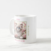 Schattige Ragdoll Cat Pink Sakura Cat Lover Naam S Koffiemok (Voorkant links)