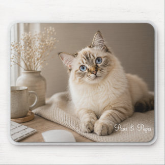 Schattige Ragdoll Kat Muis | Paws & Pages Muismat