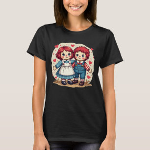Schattige Raggedy Ann en Andy Vintage T-shirt