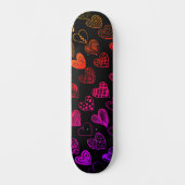 Schattige Rainbow Heart Scribble Tekening Skateboard (Voorkant)