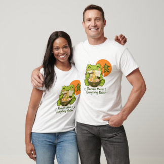 Schattige Ramen Kikker – Kawaii Kikker Eet Ramen J T-shirt