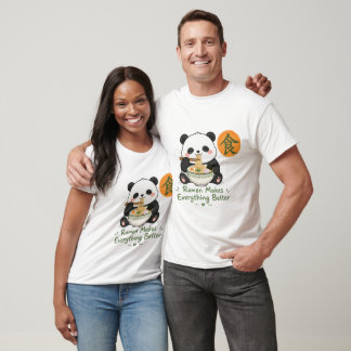 Schattige Ramen Panda – Kawaii Panda Eet Ramen Jap T-shirt