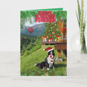 Schattige rand Colllie met kerstkaart Kaart